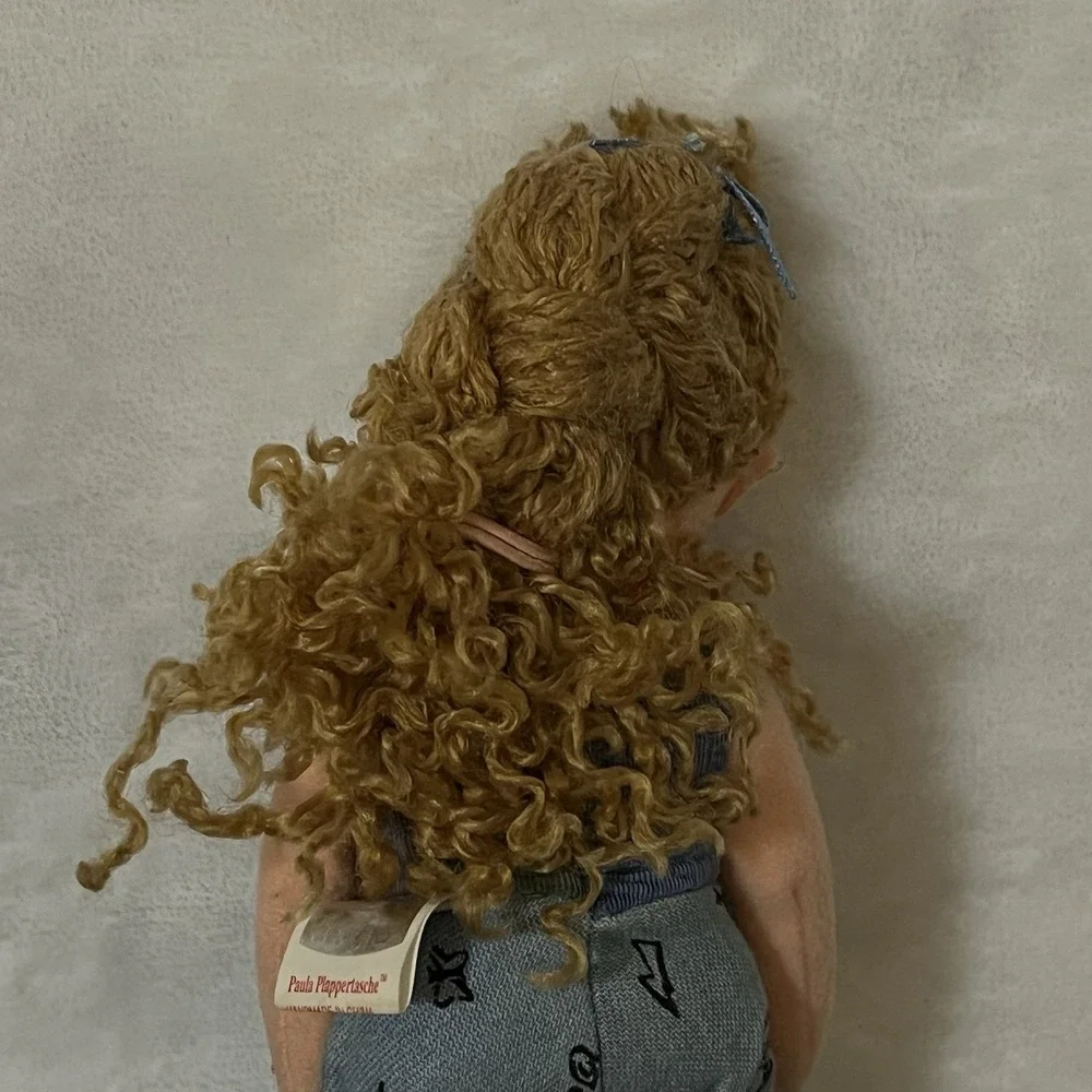 Ty Teanie Beanie Boppers Paula Plappertasche Plush Doll Blue Pants 2002